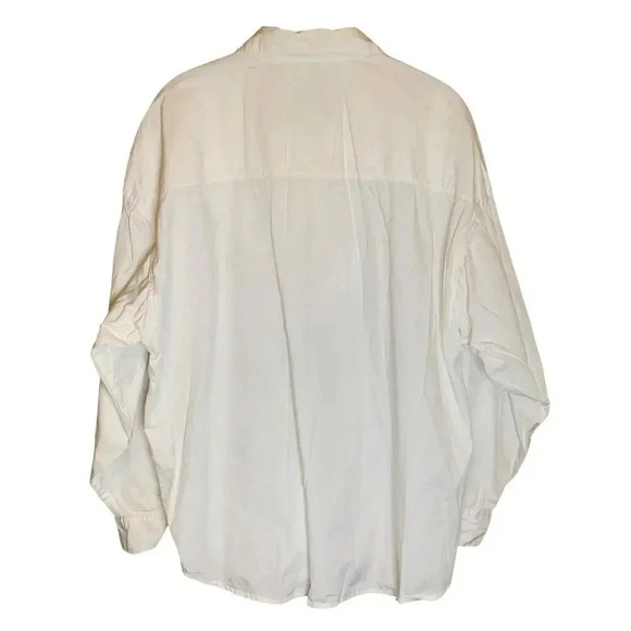 Vintage Embroidered Beaded Western Blouse Shirt Womens Size XL White Blue Button - Picture 2 of 6